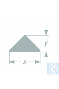 Barre triangulaire, dim. 12,0+-0,5 x 3,7+-0,3 mm, emballage 7,10 kg, 66 pièces, en verre...