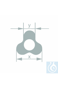 Profielbuis 'klaver' in borosilicaatglas, Simax, ø 15,0 ±1,0 x øi 7,0 ±0,5...