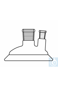 Two neck lid, flat flange, DN 60, centre: NS 14, side:  NS 14, angled