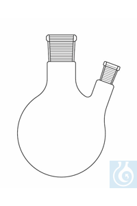 Two neck round bottom flask 1000 ml, NS 45, NS 29 angled, Duran borosilicate glass 3.3