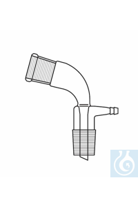 Allonge met vacuüm aansluiting NS 14 gebogen, Duran borosilicaatglas 3.3  