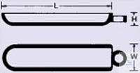 Nacelles de combustion en quartz transparent, sans poignée, L x B x H = 77 x 20 x 12