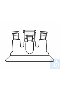 Couvercle à quatre cols, rodage plan, DN 60, centre NS 14, latéral: NS 14 droit, 2 x NS 14 incliné