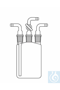 Woulffse fles 2000 ml, 3 x huls NS 29  