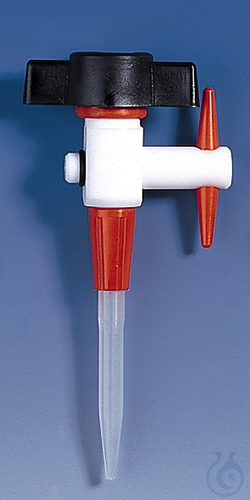 PTFE-Hahn fuer Bueretten, mit PP-Spitze, komplett