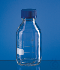 Laborflasche, Boro 3.3, mit Teilung, 25 ml GL 25 Schraubkappe PP, Glasring Laborflasche, Boro...