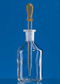 Dropping bottle soda-lime glass clear, 50 ml, w. dropping pipette/rubber teat Dropping bottle,...