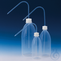 Wash bottle, PFA, narrow mouth, 250 ml, GL 25, tube FEP, closure ETFE Wash bottle, PFA technical...