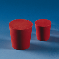 Stopper, red rubber, h. 20 mm upper dia. 16 mm, lower dia. 12 mm Plugs, natural rubber, red,...