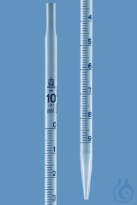 Graduated pipette, PP 10 ml:0,1 ml suction tube out.dia. 10 mm Graduated pipette, PP, 10 ml:0.1...