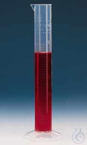 Graduated cylinder, tall form 1000 ml:10 ml, PP, embossed scale Graduated cylinder, tall form,...