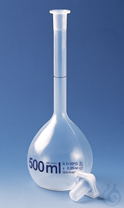 7Benzer ürünler Volumetric flask PMP class A transparent 250 ml, NS 19/26, PP-stopper...
