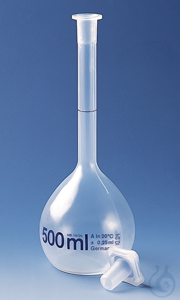 Messkolben, PMP, Kl. A, transparent, 1000 ml, NS 24/29, PP-Stopfen Messkolben, PMP, transparent,...