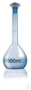 Vol. flask BLAUBRAND PUR coated A DE-M 200 ml, Boro 3.3, NS 14/23, PP-stopper Volumetric flask...