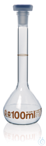 Vol. flask BLAUBRAND-ETERNA A DE-M 100 ml, Boro 3.3, NS 14/23, PP-stopper...
