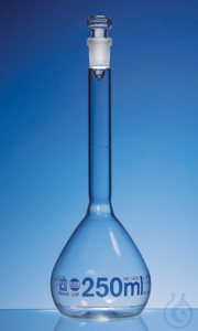 Vol. flask, BLAUBRAND, USP, cl. A, cert. 25 ml Boro 3.3 NS 10/19 glass-stopper Volumetric flasks,...