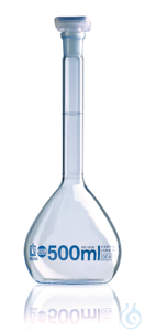 Messkolben, BLAUBRAND, Kl. A, DE-M, 20 ml W, Boro 3.3 NS 12/21 PP-Stopfen Messkolben, BLAUBRAND®,...