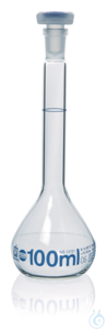 Vol. flask BLAUBRAND class A DE-M 100 ml, Boro 3.3, NS 12/21, PP-stopper...