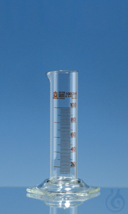 Messzylinder niedr.F. SILBERBRAND-ETERNA, 50 ml: 2 ml, Boro 3.3, braun grad. Messzylinder,...