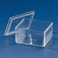 Stain.trough PMP Schiefferdecker w. lid for 20 slides 76x26 mm Staining troughs, with lid,...