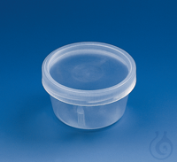 Jar with screw cap, PP, conical shape approx. 30 ml max.dia. 57 mm h. 32 mm Jar with screw cap,...