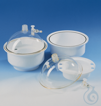 Desicc./lid PC, base/desiccant tray PP nom. size 250 mm, with venting stopper Desiccators, PP,...