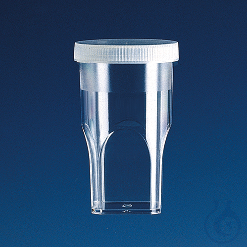 Probengefäß, PS, mit Deckel, PE, 20 ml, für Coulter Counter, VE=1000 St.