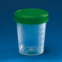 Urinbecher, PP, Schraubdeckel, IVD, Teil. bis 100 ml unsteril grüner Deckel Urinbecher, PP, 100...