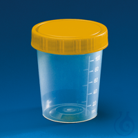 Universal container, PP, screw cap grad. to 100 ml, y-sterile, yellow cap Universal container,...