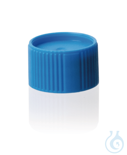 Screw cap PP, colored, with SI sealing blue non...