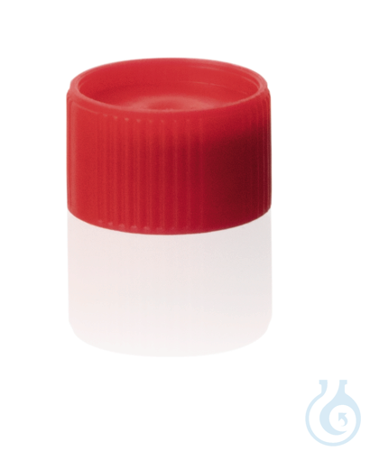 Screw cap PP, colored, with SI sealing red non-...