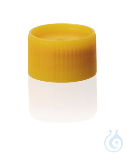 Screw cap PP, colored, with SI sealing yellow n...