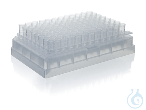 96er Roehrchen-Rack, PP, mit Deckel, 1,2 ml ges...