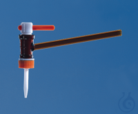 Bürettenhahn Boro braun seitl.H., f. Büretteninh. 25+50 ml, mit PTFE-Kük. seitlicher Hahn, Boro...