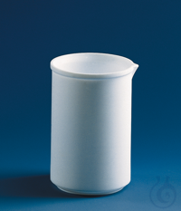 Becher, niedrige Form, PTFE 25 ml, ohne Teilung, mit Ausguss Becher, niedere Form, PTFE, 25 ml,...