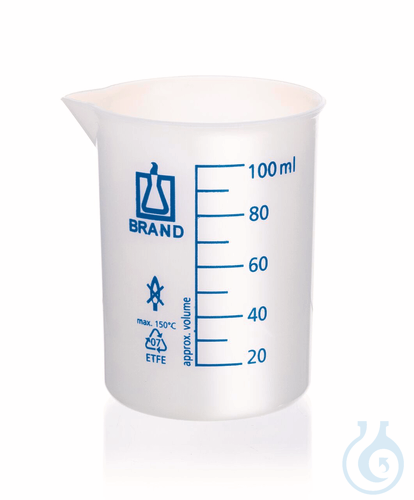 Becher, niedrige Form, ETFE, 100 ml: 20 ml, mit...