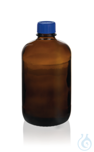 Gew.-Fl. Braungl.Ethylen-Acrylat-Besch., 2500 ml, Gew.45, Schraubk.PP, Temp. 80° Gewindeflasche,...