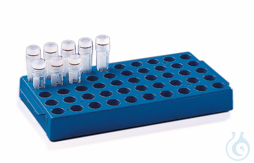 Kryogestell, PP, stapelbar, blau, für 50 Röhrchen