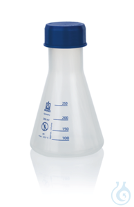Erlenmeyer flask, wide neck, PP 50 ml, NS 34/35, with screw cap Erlenmeyer flasks, wide neck, 50...