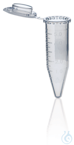 Einmal-Reaktionsgefäße 5 ml PP, farblos, mit Deckel, VE=250
