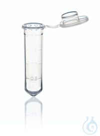 Microtube, PP, with lid 2 ml, clear, pack of 500 Microcentrifuges tubes, PP, 2 ml, BIO-CERT® PCR...