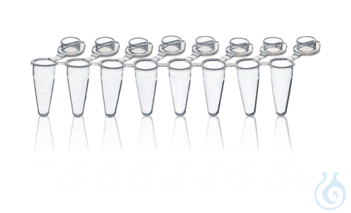 PCR-Gefaesse, 8er, anhaengender Deckel, 0,15 ml...