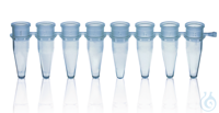 Tube PCR 8/barrette paroi fine sans cap., 0,2 ml, bleu, PP, 125 unités barrettes de 8 , PP, 0,2...
