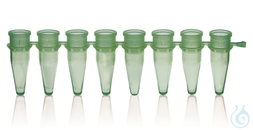 PCR-Gefaesse, 8er, PP, ohne Deckel, 0,2 ml, gru...
