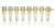 Tubo PCR 8/tira paredes finas sin tapa, 0,2 ml, amarillo, PP, 125 unidades tiras de 8 tubos para...