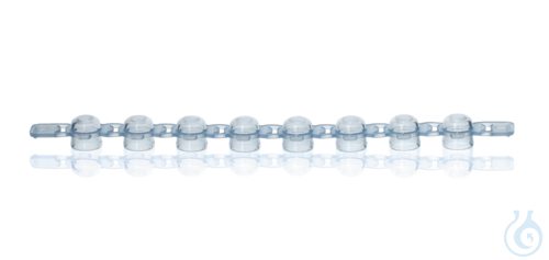 PCR caps strip of 8 PP domed f.PCR-tubes, blue,...