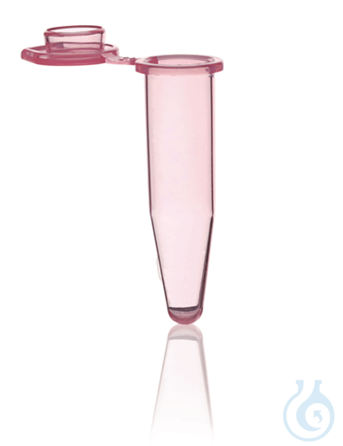 PCR-Gefaesse, einzeln, mit Deckel, 0,5 ml, rosa...