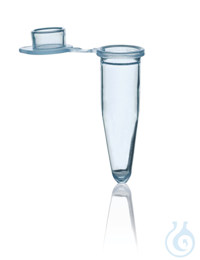 PCR-tube, individual, with cap 0,2 ml, blue, attached flat cap Single tubes PCR, PP, 0,2 ml,...