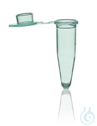 PCR-tube, individual, with cap 0,2 ml, green, attached flat cap