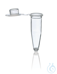 PCR-tube, individual, PP, with cap 0,2 ml, colourless, attached flat cap Single tubes PCR, PP,...